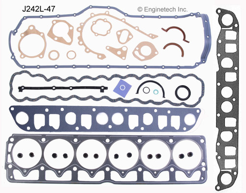 1993 Jeep Wrangler 4.0L Engine Gasket Set J242L-47 -5