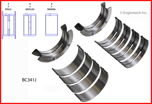 1987 Ford F-250 7.5L Engine Crankshaft Main Bearing Set BC341J -1212