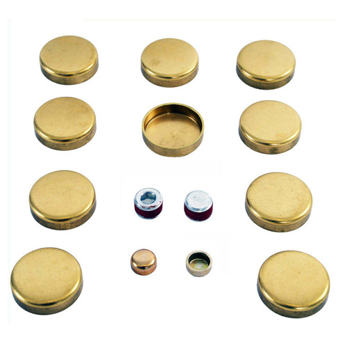 Brass Freeze Plug Kit - Ford 4.6L SOHC 1.500" Block Plugs - Enginetech PK13B