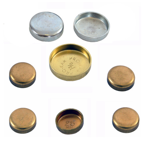 Brass Freeze Plug Kit - Chrysler Dodge Hyundai Mitsubishi 3.0L 6G72 G6AT 12V - Enginetech PK254B