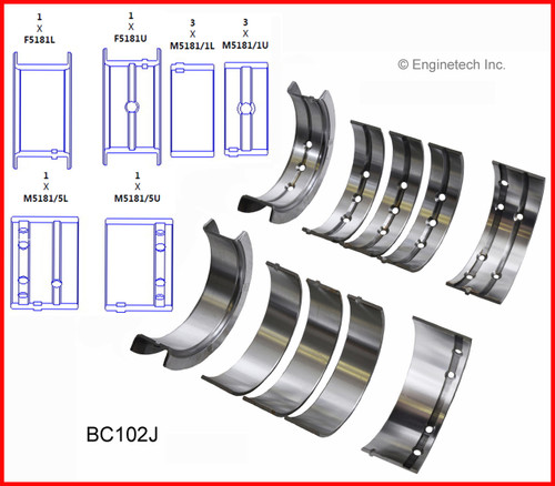 1991 GMC V3500 6.2L Engine Crankshaft Main Bearing Set BC102J -1436