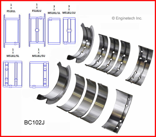 1996 Chevrolet K2500 6.5L Engine Crankshaft Main Bearing Set BC102J -2064