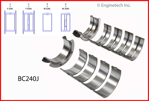 1991 Ford LTD Crown Victoria 5.0L Engine Crankshaft Main Bearing Set BC240J -4158