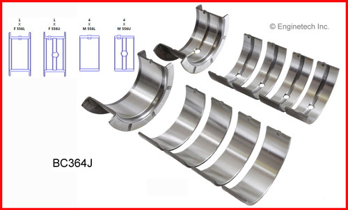 1985 GMC K3500 7.4L Engine Crankshaft Main Bearing Set BC364J -4092