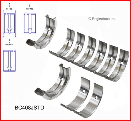 2002 Chevrolet Cavalier 2.2L Engine Crankshaft Main Bearing Set BC408J -100