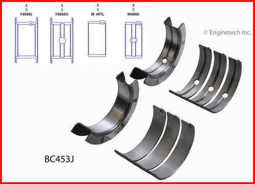 1996 Chrysler Town & Country 3.3L Engine Crankshaft Main Bearing Set BC453J -256