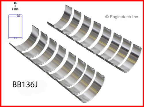 1994 Dodge Ram 3500 5.9L Engine Connecting Rod Bearing Set BB136J -7635