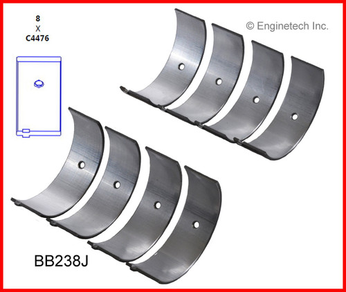 1985 Mercury Capri 2.3L Engine Connecting Rod Bearing Set BB238J -324