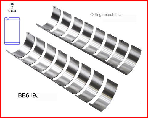 1988 Chevrolet R20 7.4L Engine Connecting Rod Bearing Set BB619J -4728