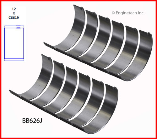 1989 Ford Taurus 3.8L Engine Connecting Rod Bearing Set BB626J -164