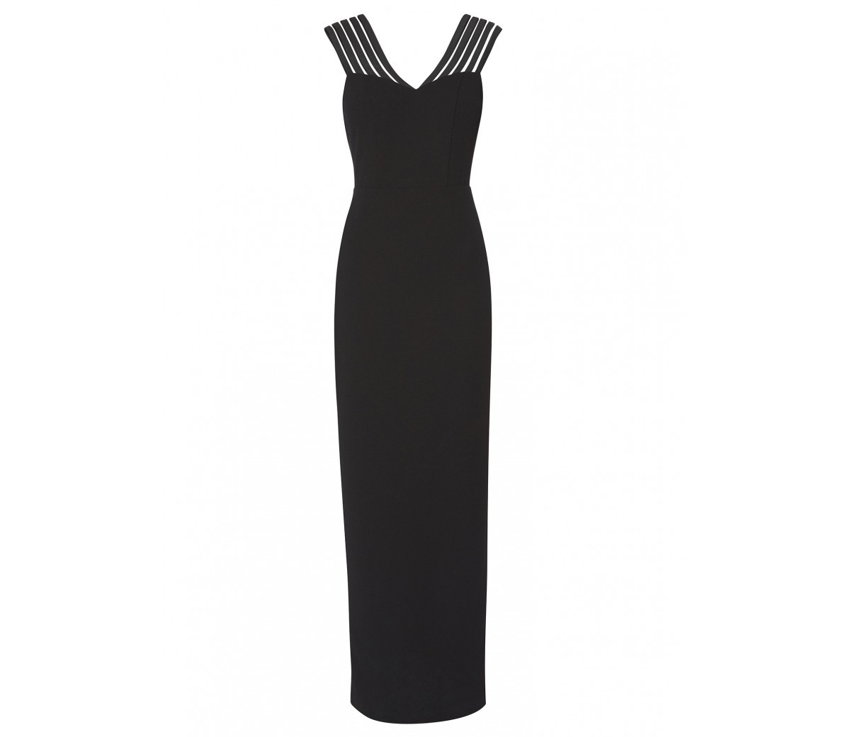 Gina Bacconi Long black multi strap evening dress (SPP8022) - Flair  Designer Wear