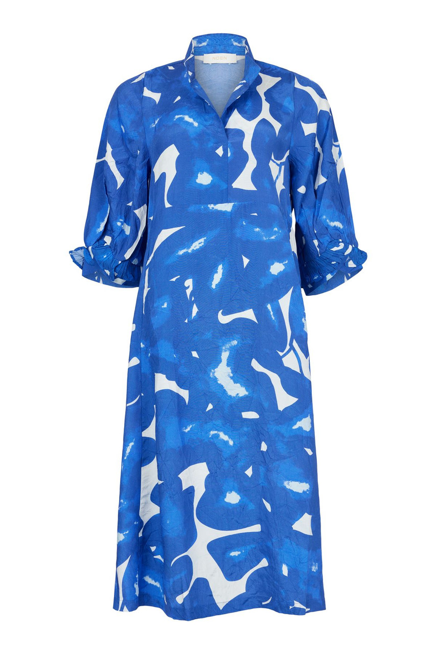 Noen bright blue and white print dress (88581 81224) Noen bright blue and white print dress (88581 81224)