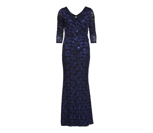 Gina Bacconi navy/cobalt evening dress (SMM6139)