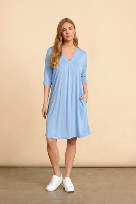 Cream Loose Fit Shift Dress With Side Pockets (10608412)