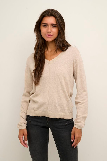 Cream Pullover. comfy and beathable. v-neck