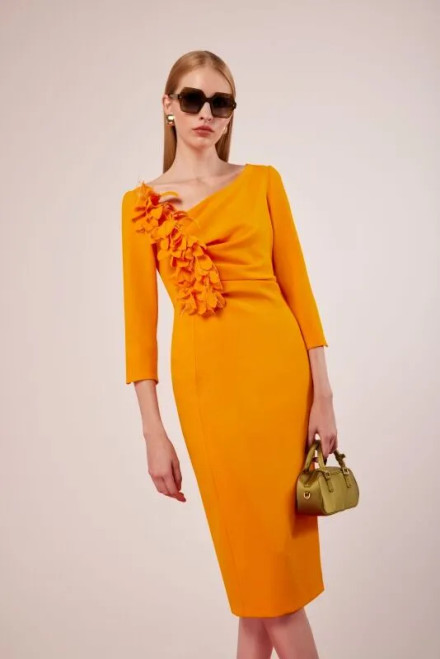 【n.さま】 ritsuko karita formal cape dress Carla Ruiz Long Chiffon Dress With Cape (51633)