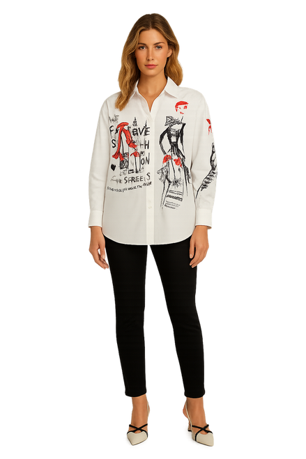 Orly  white designed shirt (261328)