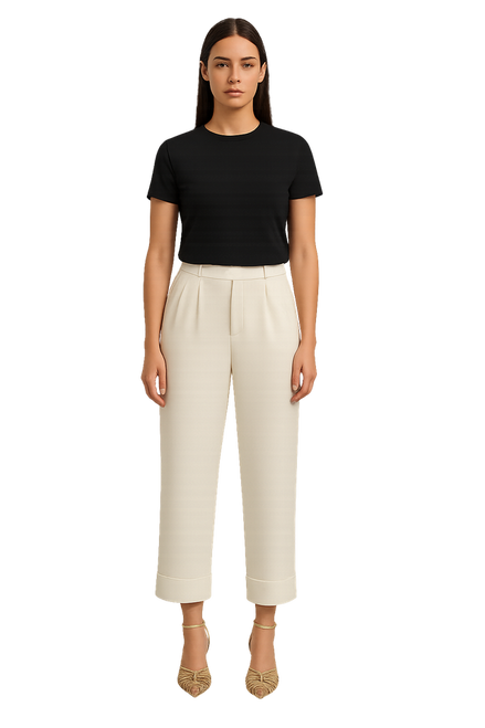 Orly off white crop trousers (261282)
