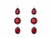 Ge1903222-3 3 Tier Drop Red Stone Earrings ()