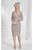 Condici Ruched Dress With V Neck And Diamante Detail (71043 )