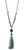 Bead Chain Necklace With Grey Gems And Tassel (1397/N/H)
