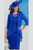 Condici Dress With Light Chiffon Jacket (71083) Condici Mother of the bride/groom fitted dress with illusion neckline in a rich blue with matching long floating chiffon jacket