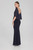 Tailored to perfection, this full-length trumpet dress is designed to fit snugly around the waist and hips, creating a captivating silhouette. It showcases a boat neckline adorned with sequins that shimmer in the light. The back zipper closure guarantees a flawless fit, while the chiffon capped sleeves delicately accentuate your shoulders. Part of our Signature Collection.