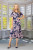 Glitz Navy Jacket and bias cut dress with lemon flowers  (1596)