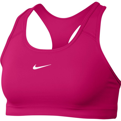 Nike Swoosh Medium-Support 1-Piece Pad Sports Bra Women - rosewood/white  BV3636-654