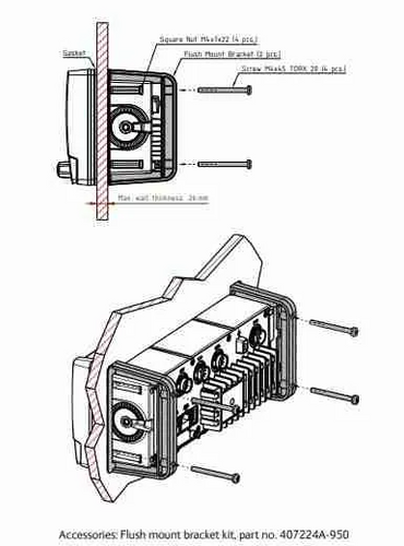 Cobham Sailor 7222 VHF Flush Mount Bracket Kit (407224A-950)