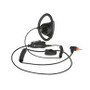 Adjustable D-Style Earpiece with In-Line Microphone - Black