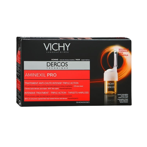 Vichy dercos aminexil pro para hombres. 18 ampollas