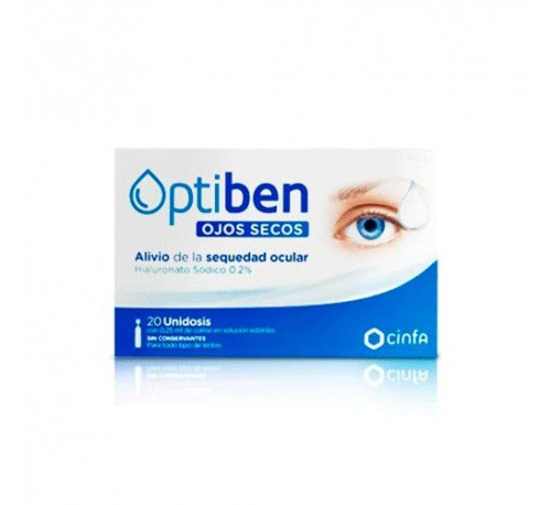 Optiben ojos secos gotas unidosis sequedad ocular 0.25 mL 20 amp