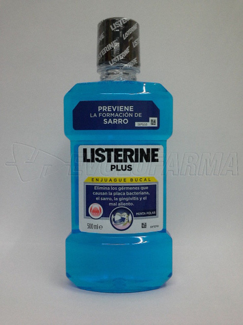 Listerine plus. envase de 500 mL.