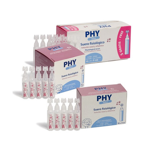 Phy bebe suero fisiológico monodosis 45 x 5 mL