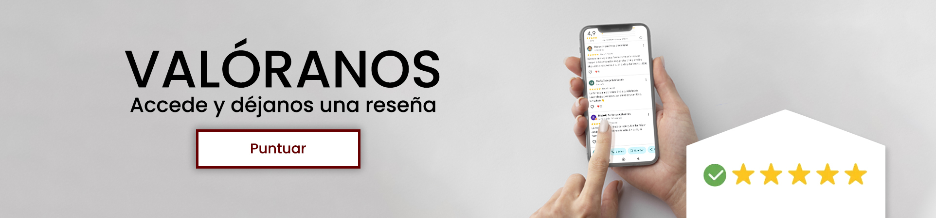 Déjanos tu valoración en Google