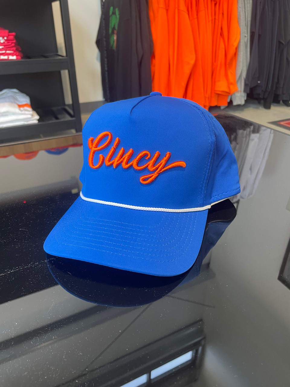 THE Cincy Script Rope Hat - Blue & Orange