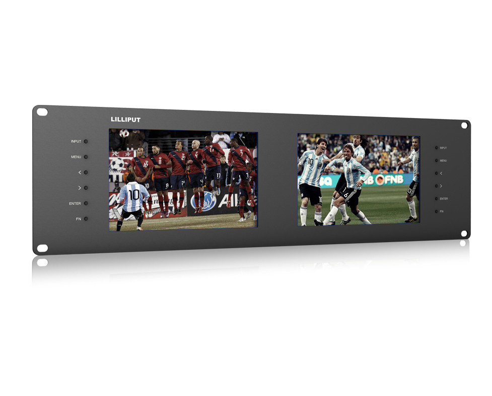 win10.rei 4台モニターシステム RM-7028S Dual 7 inch 3RU rackmount SDI monitor - LILLIPUT Official