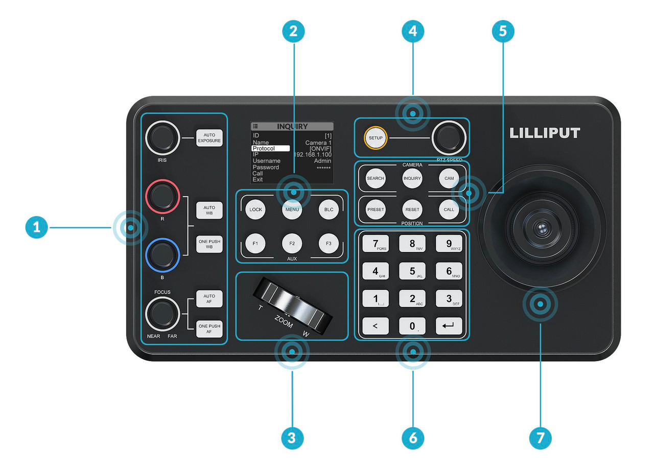 K1 Professional IP & Serial PTZ Camera Joystick Controller