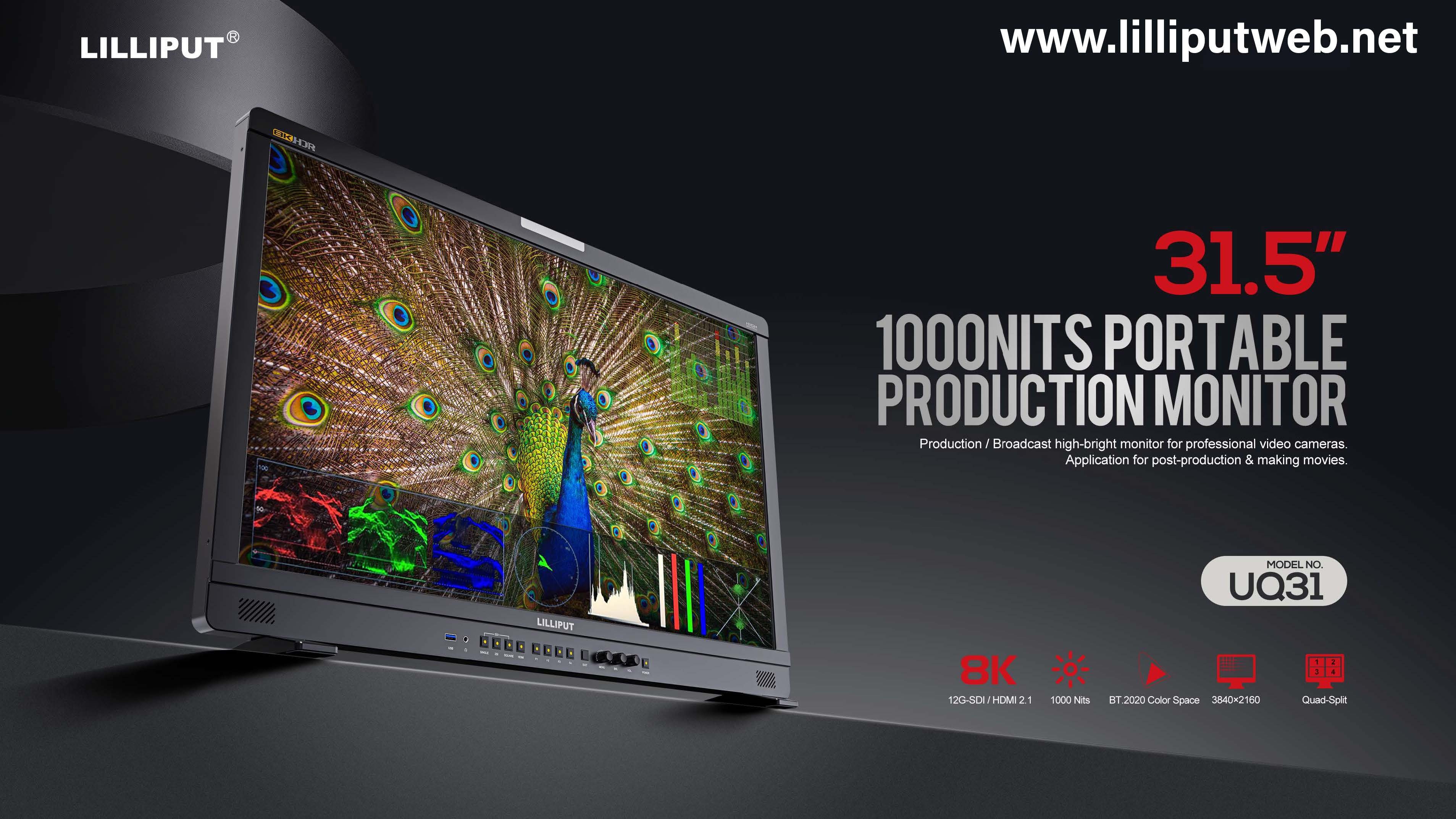 UQ31 31.5 inch 1000 nits high brightness production monitor with