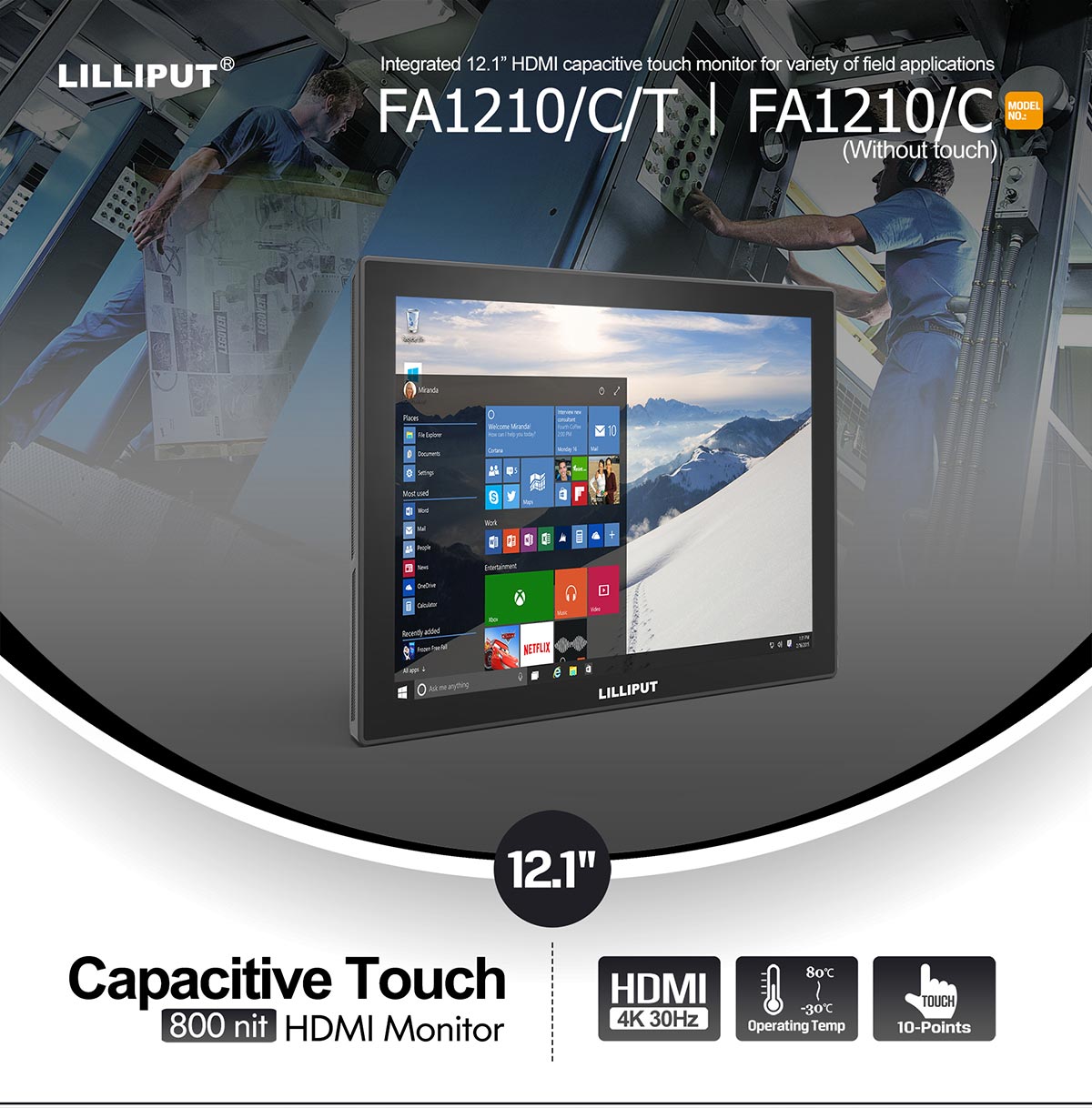 FA1210/C/T Integrated 12.1" HDMI Capacitive Touch Monitor LILLIPUT Retail  Website