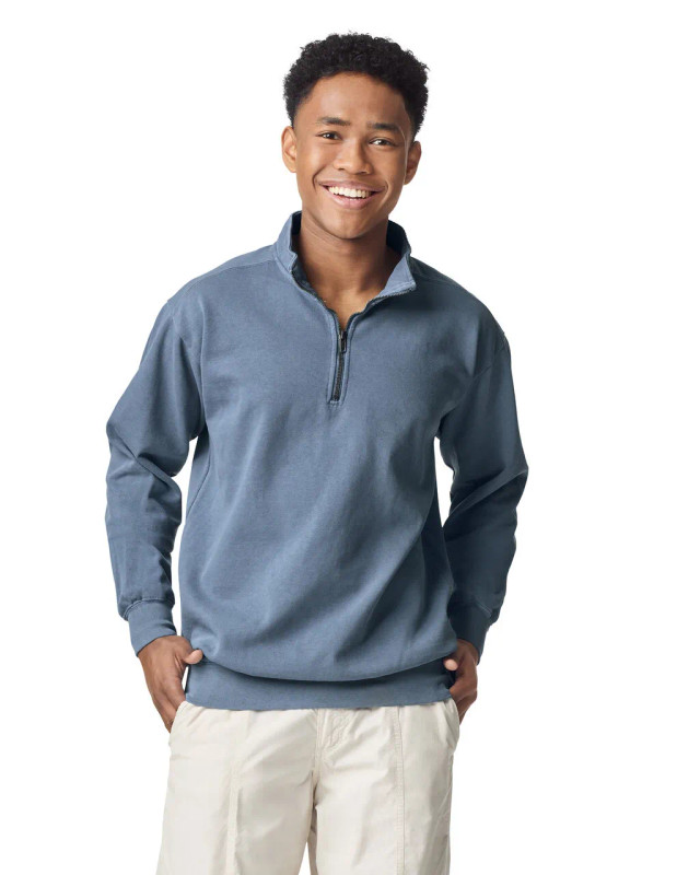 1580 Adult 1/4 Zip Sweatshirt (Blue Jean)