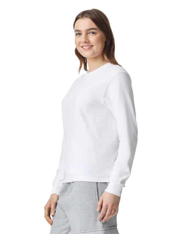 6014 Adult Heavyweight Long Sleeve Tee (White)