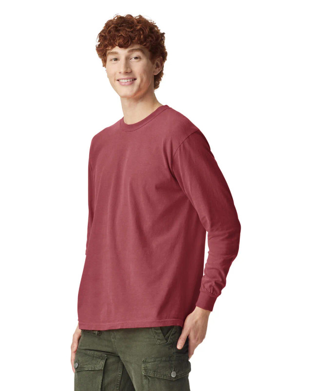 6014 Adult Heavyweight Long Sleeve Tee (Crimson)