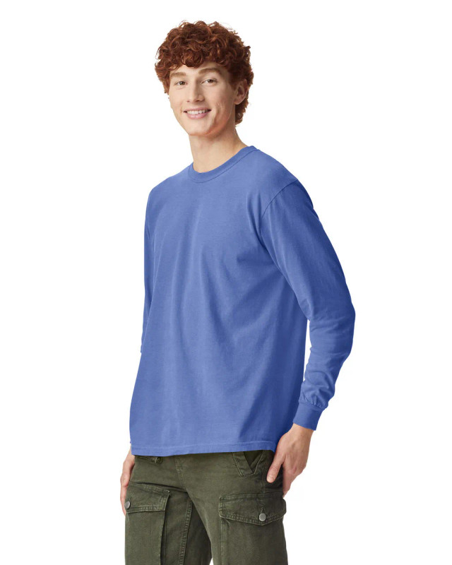 6014 Adult Heavyweight Long Sleeve Tee (Flo Blue)