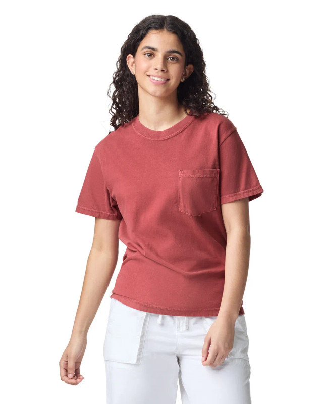 6030 Adult Heavyweight Pocket Tee (Crimson)