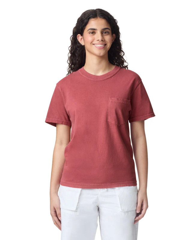 6030 Adult Heavyweight Pocket Tee (Crimson)
