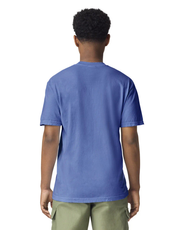6030 Adult Heavyweight Pocket Tee (Flo Blue)