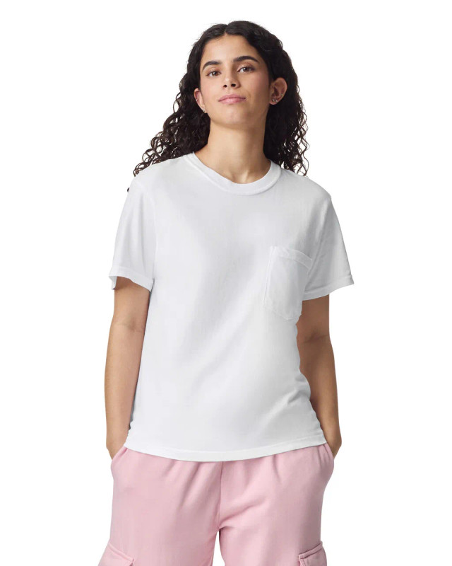 6030 Adult Heavyweight Pocket Tee (White)