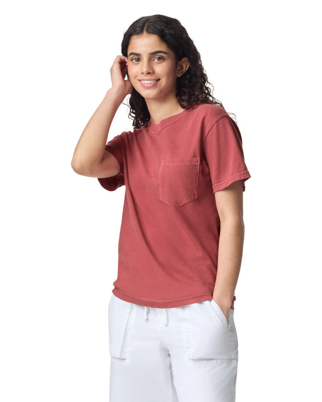 6030 Adult Heavyweight Pocket Tee (Crimson)